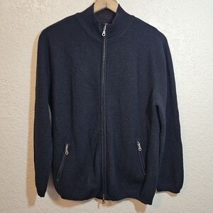 Davis and Squire Black Merino Wool Sweater Jacket